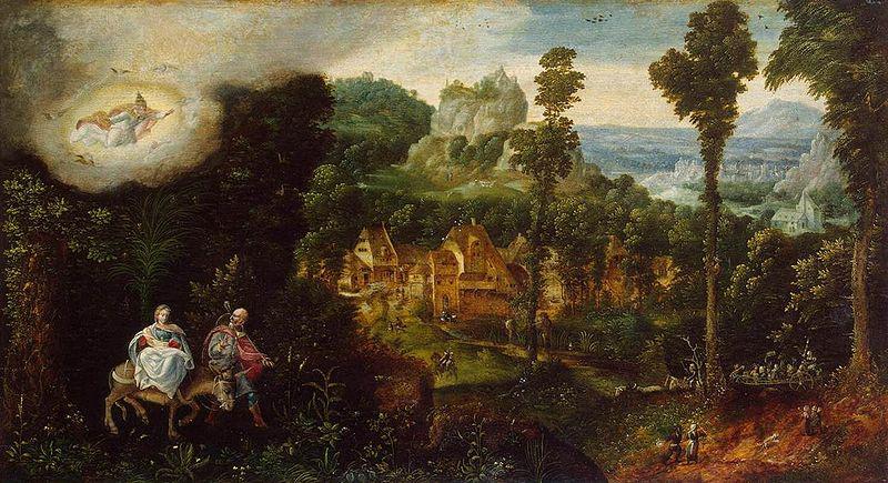 Herri met de Bles Landscape with the Flight into Egypt